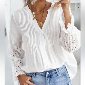 White eyelet blouse
